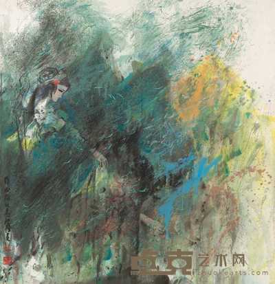 石齐 静静山间 镜心 79.5×76.5cm